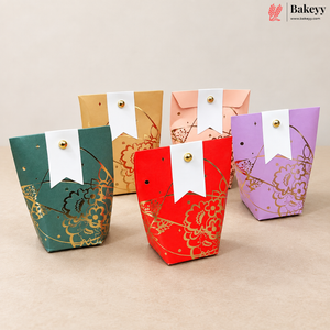Tall Button Closure Favor Box – 12 x 5.5 x 5 cm | Festive & Diwali Gift Packaging| Pack of 10