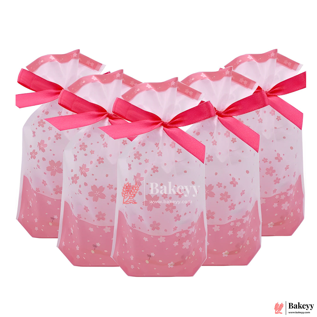 23.5x15cm Red Flower Plastic Stand Up Treat Favor Bags Gift Wrapper Bags for Candy Cookie Chocolate | Pack of 50 | - Bakeyy.com - India - 23.5x15cm Red Flower Plastic Stand Up Treat Favor Bags Gift Wrapper Bags for Candy Cookie Chocolate | Pack of 50 | - Default Title