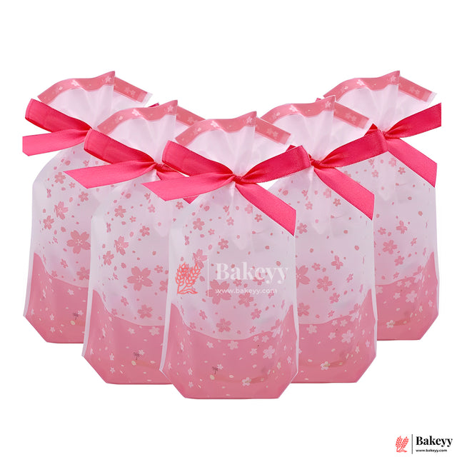 23.5x15cm Red Flower Plastic Stand Up Treat Favor Bags Gift Wrapper Bags for Candy Cookie Chocolate | Pack of 50 | - Bakeyy.com - India - 23.5x15cm Red Flower Plastic Stand Up Treat Favor Bags Gift Wrapper Bags for Candy Cookie Chocolate | Pack of 50 | - Default Title