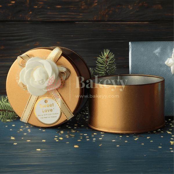 Pack of 12 | Round Empty Decorative Tin Box | Gift Box | Chocolate Box | Sweet Box | Jewellery Box | Luxury Box | - Bakeyy.com - India - Pack of 12 | Round Empty Decorative Tin Box | Gift Box | Chocolate Box | Sweet Box | Jewellery Box | Luxury Box | - Default Title