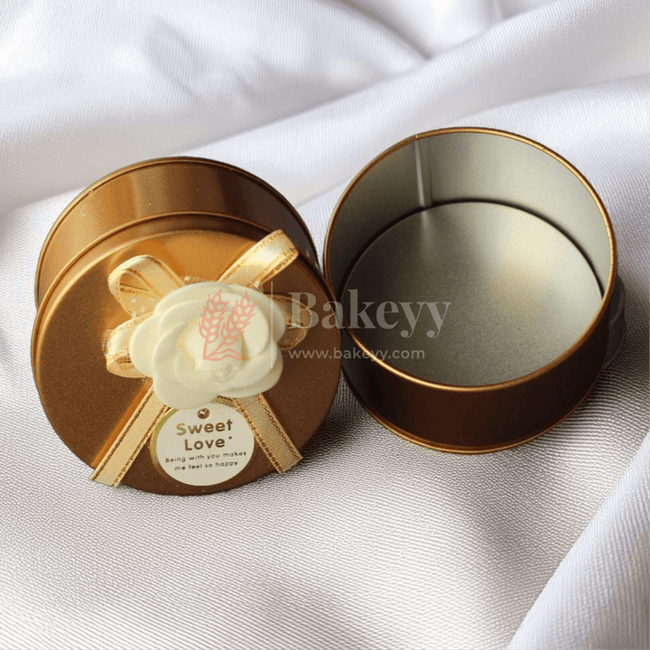 Pack of 12 | Round Empty Decorative Tin Box | Gift Box | Chocolate Box | Sweet Box | Jewellery Box | Luxury Box | - Bakeyy.com - India - Pack of 12 | Round Empty Decorative Tin Box | Gift Box | Chocolate Box | Sweet Box | Jewellery Box | Luxury Box | - Default Title