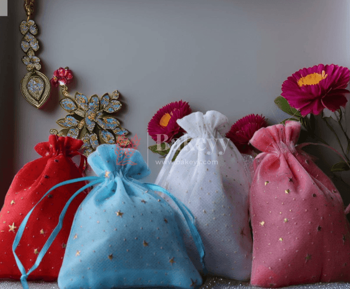 10x14 CM | Cotton Potli Bags | Pack of 50 | Candy Bag | Drawstring Bags - Bakeyy.com - India - 10x14 CM | Cotton Potli Bags | Pack of 50 | Candy Bag | Drawstring Bags - White