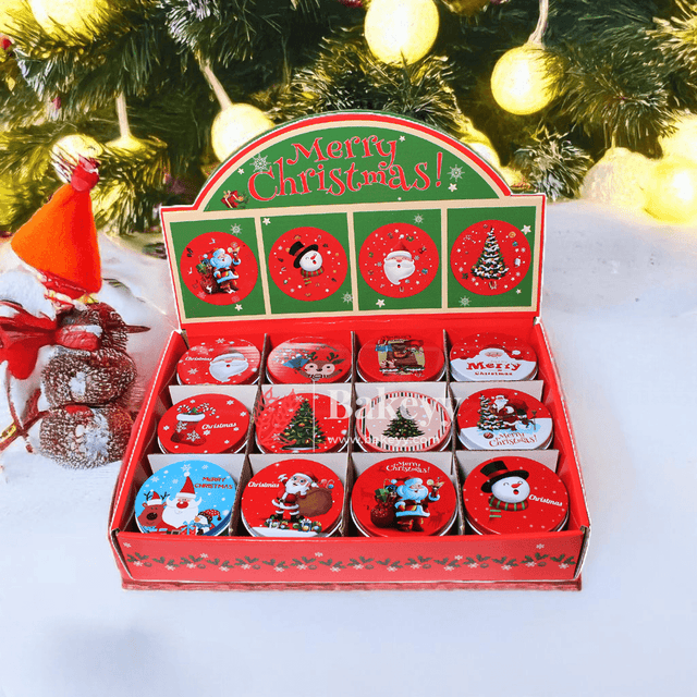 Christmas Decorative Tin Box Candle Tin | Mix Design Tin | Gift Box | Empty Decorative Tin Box | Luxury Box | Pack of 12 - Bakeyy.com - India - Christmas Decorative Tin Box Candle Tin | Mix Design Tin | Gift Box | Empty Decorative Tin Box | Luxury Box | Pack of 12 - Default Title