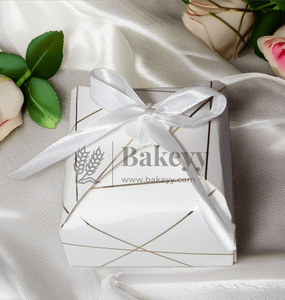 Striped Style Gift Box | Pack Of 10 | Wedding Gift Box | Candy Box | Return Gift Box | - Bakeyy.com - India - Striped Style Gift Box | Pack Of 10 | Wedding Gift Box | Candy Box | Return Gift Box | - White