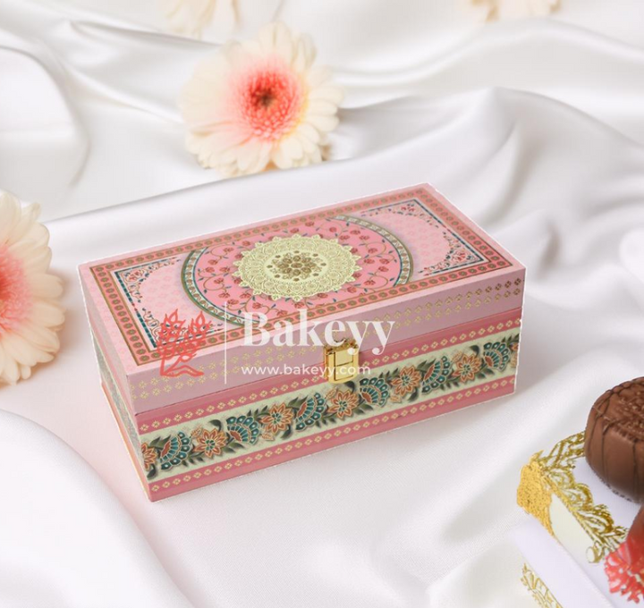 2 Jar MDF Box With Compartments | Dry Fruit Box | Return Gift Box - Bakeyy.com - India - 2 Jar MDF Box With Compartments | Dry Fruit Box | Return Gift Box - Design 2