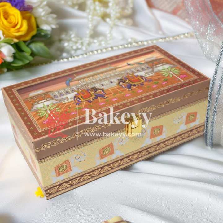 2 Jar MDF Box With Compartments | Dry Fruit Box | Return Gift Box - Bakeyy.com - India - 2 Jar MDF Box With Compartments | Dry Fruit Box | Return Gift Box - Design 3