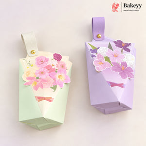 Floral Bouquet Goodie Box with Handle | Pack of 10