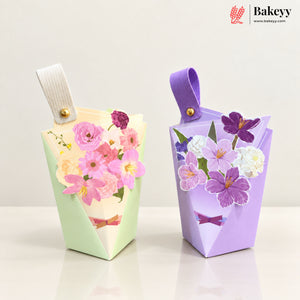 Floral Bouquet Goodie Box with Handle | Pack of 10