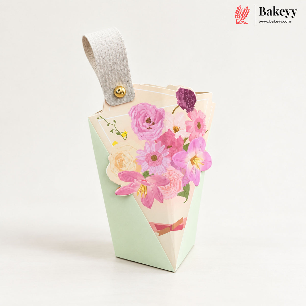 Floral Bouquet Goodie Box with Handle | Pack of 10