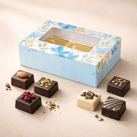 Floral Chocolate Box with Window | 2 Capacity Available | Chocolate Packaging Box | 4 Designs Available | Pack of 100