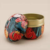 Floral Print Candle Tin Box | Decorative Storage Tin | Pack of 1