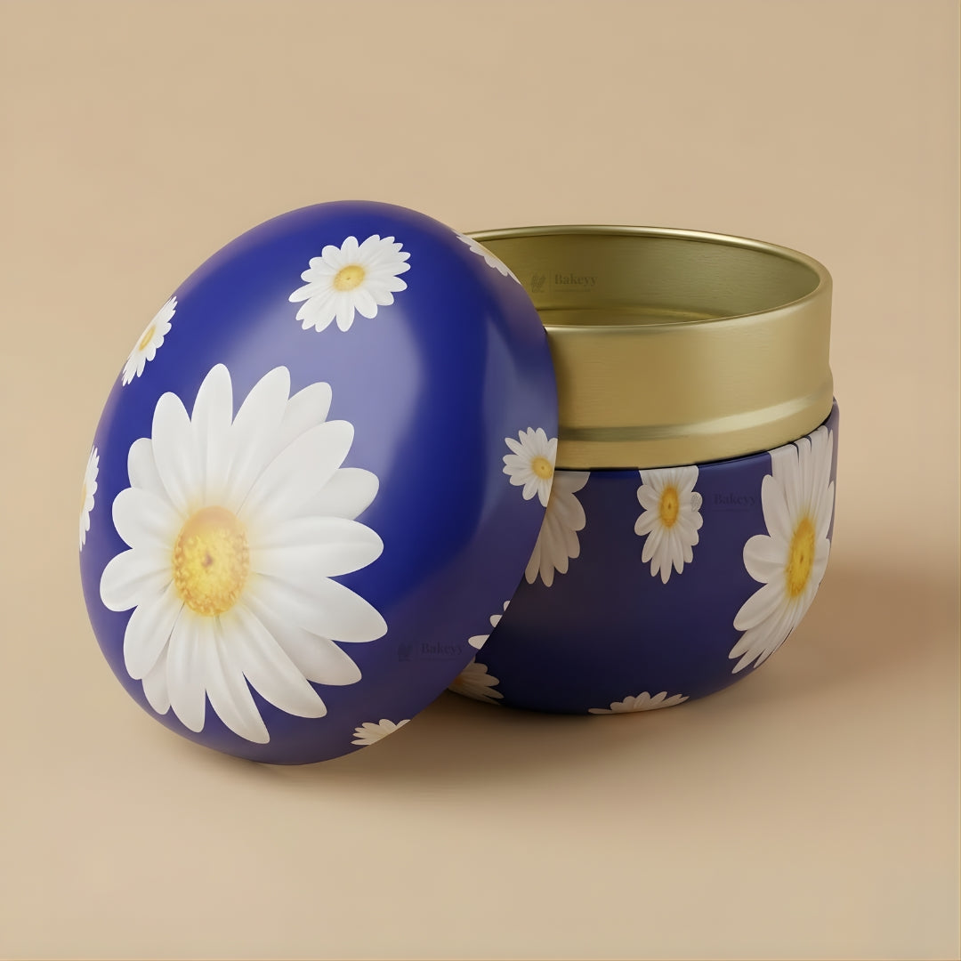 Floral Print Candle Tin Box | Decorative Storage Tin | Pack of 1
