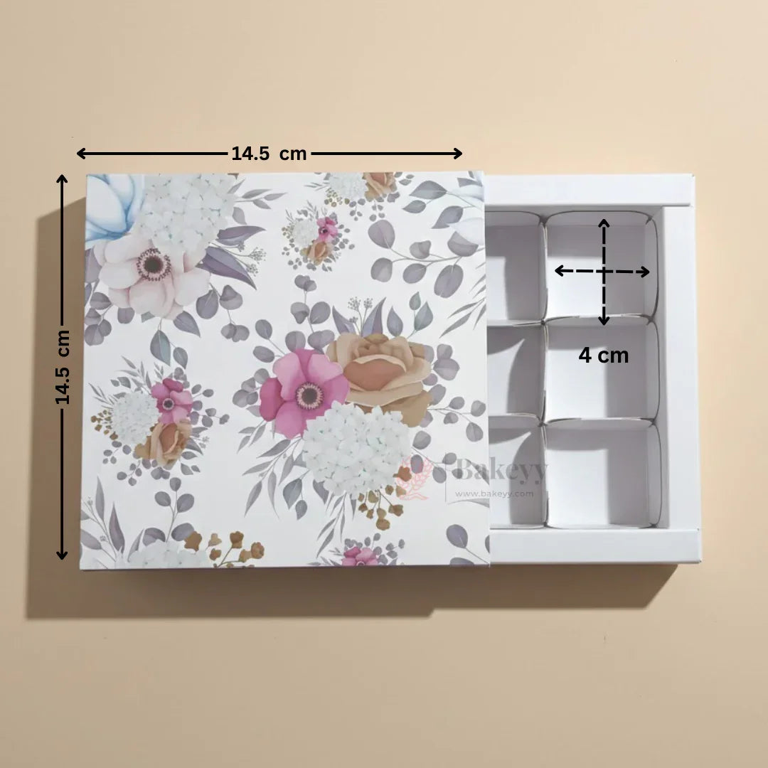 FloralPrintedChocolateGiftBoxwithInnerTrayPremiumSleeveBoxforChocolates_HampersMultipurposeBoxPackof10_1 - Bakeyy.com