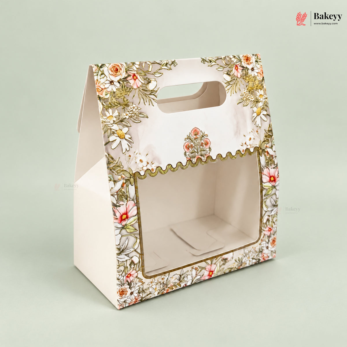 Bloom Printed Window Gift Box with Handle | Pack of 10