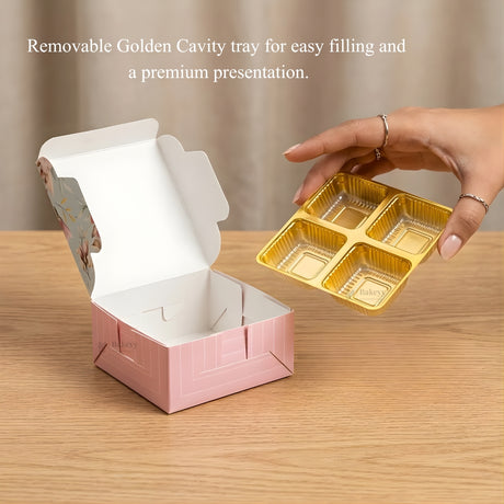 Floral Chocolate Box with Window | 2 Capacity Available | Chocolate Packaging Box | 4 Colors Available | Pack of 100