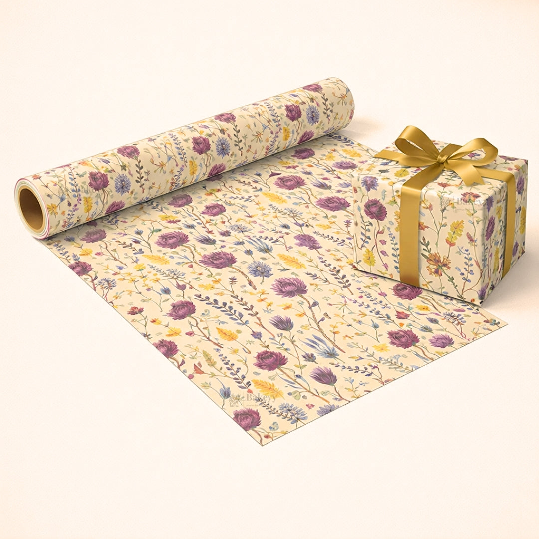 Floral & Heart Print Gift Wrapping Paper Sheets | Premium Decorative Wrapping for Gifting | Pack of 25 per pack