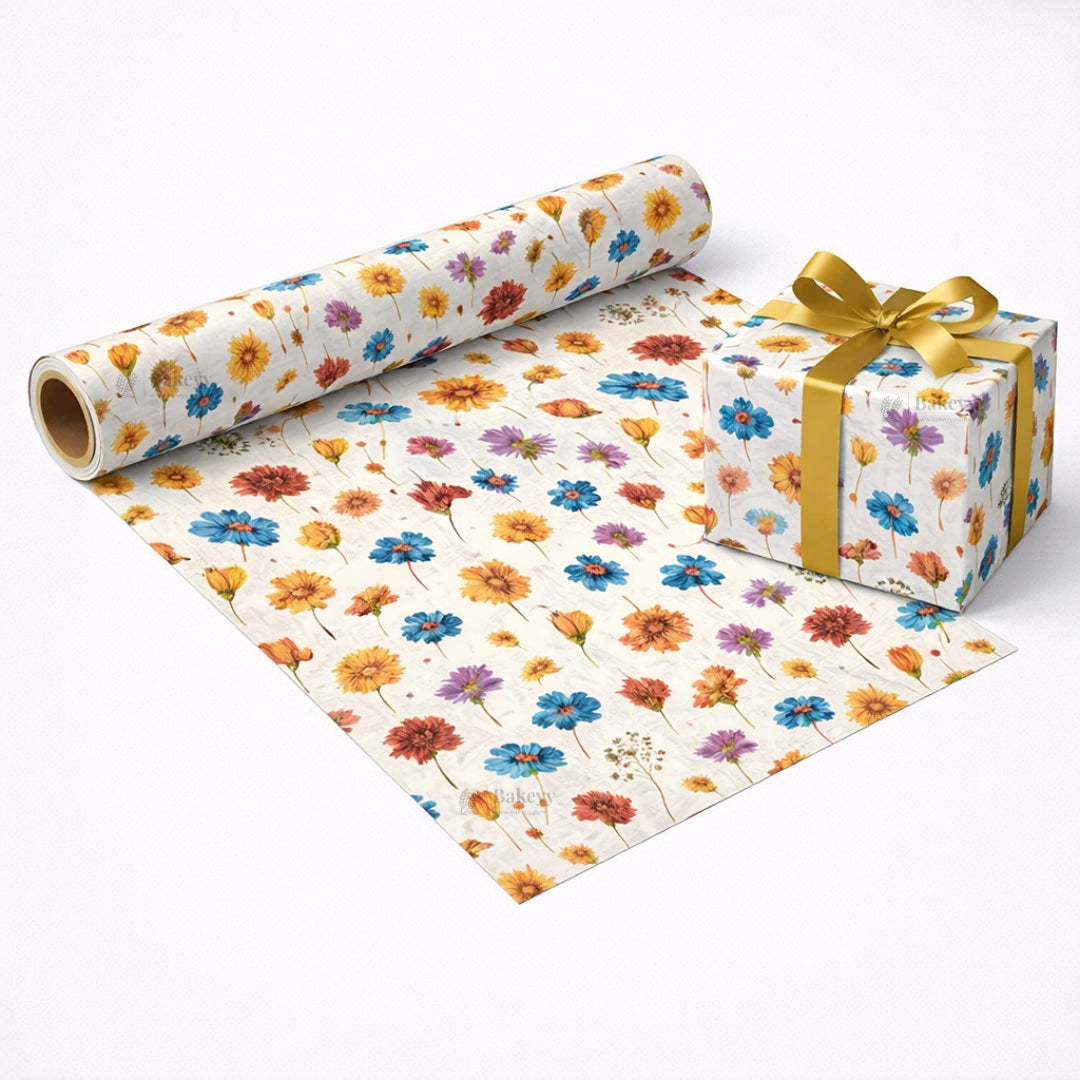 Floral & Heart Print Gift Wrapping Paper Sheets | Premium Decorative Wrapping for Gifting | Pack of 25 per pack