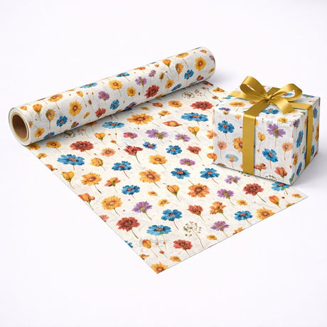 Floral & Heart Print Gift Wrapping Paper Sheets | Premium Decorative Wrapping for Gifting | Pack of 25 per pack