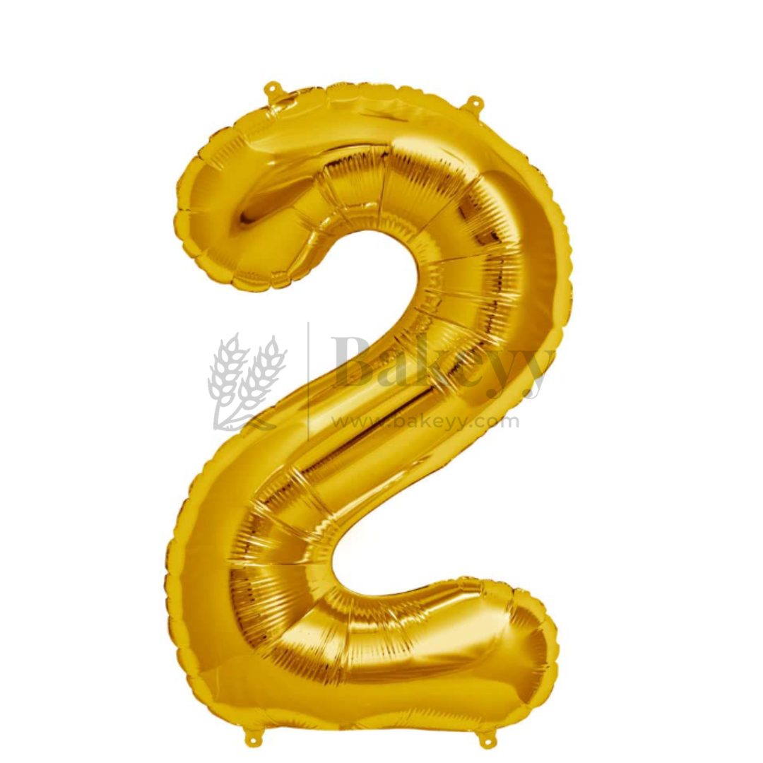Metallic Gold Number 2 Foil Balloon | Party Decoration | 1 Piece