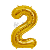 Metallic Gold Number 2 Foil Balloon | Party Decoration | 1 Piece