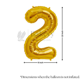 Metallic Gold Number 2 Foil Balloon | Party Decoration | 1 Piece
