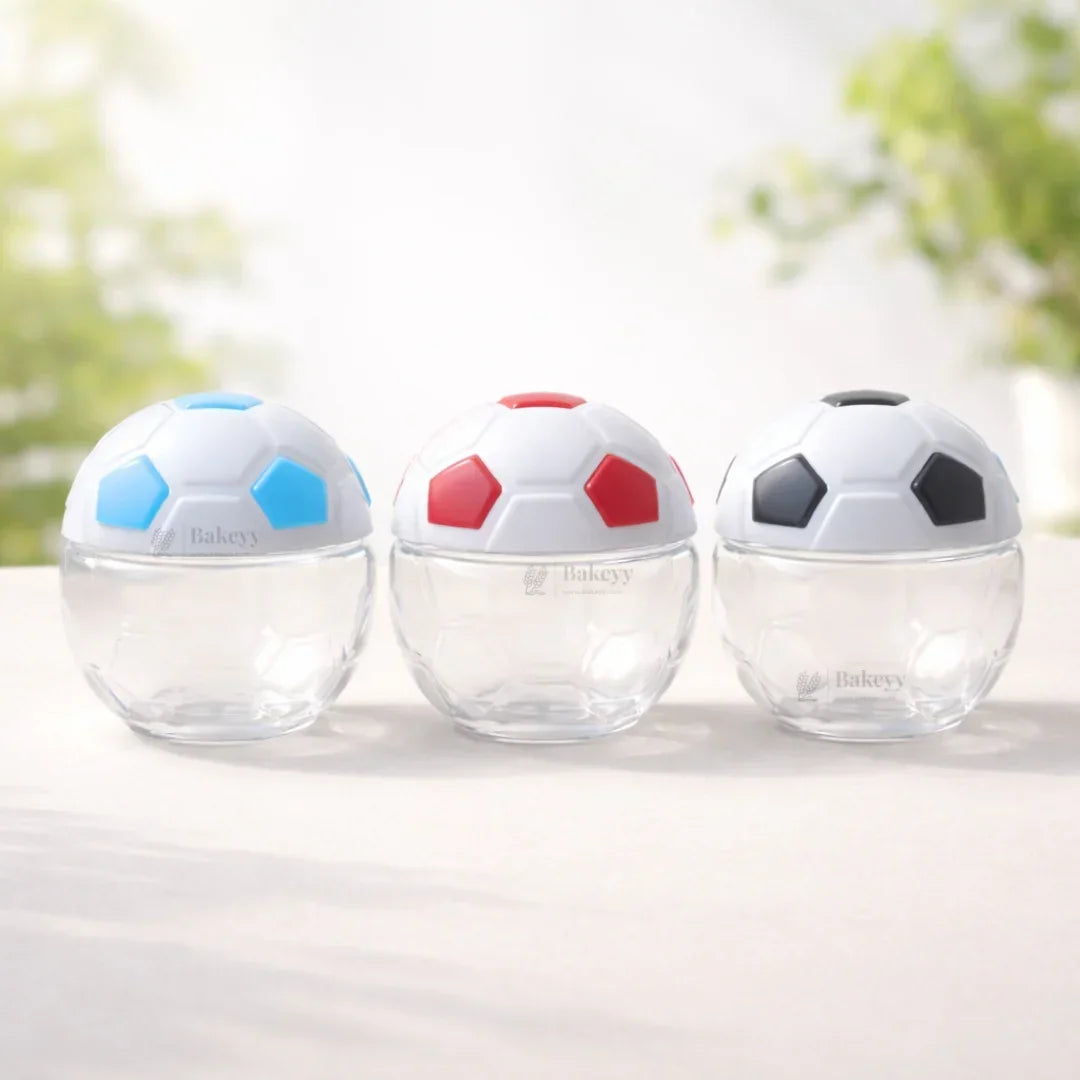 Football-Shaped Storage Jar with Lid | Decorative Multipurpose Candy & Snack Jar | 3 Color Options Available | Pack of 12 - Bakeyy.com - India - Football-Shaped Storage Jar with Lid | Decorative Multipurpose Candy & Snack Jar | 3 Color Options Available | Pack of 12 - Black 240.00