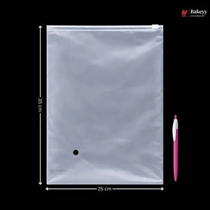 Frosted Zip Pouch with Slider Seal | Transparent Zipper Pouch | Multiple Sizes Availale | Pack of 50