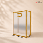 Transparent Gift Bag - Gold | Oval‑Cut Handle | Pack Of 12