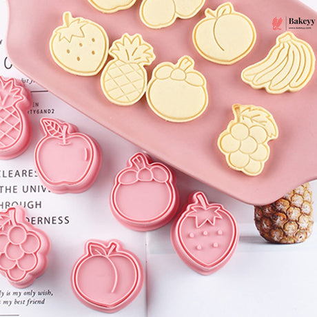Fruit Theme Cookie Cutter & Embosser Set | 8 Piece | Pack of 1