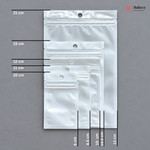 Full Window White Ziplock Pouch with Hang Hole | Pack of 100