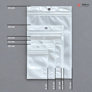 Full Window White Ziplock Pouch with Hang Hole | Pack of 100