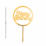 Gold Paper Toppers Happy Birthday Cake Topper | Premium Party Decoration | Pack of 1