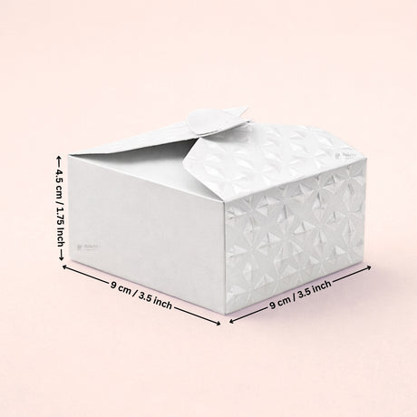 Geometric Flap Goodie Box | Textured Gift Packaging Box | Gold & Silver Available | Pack of 10