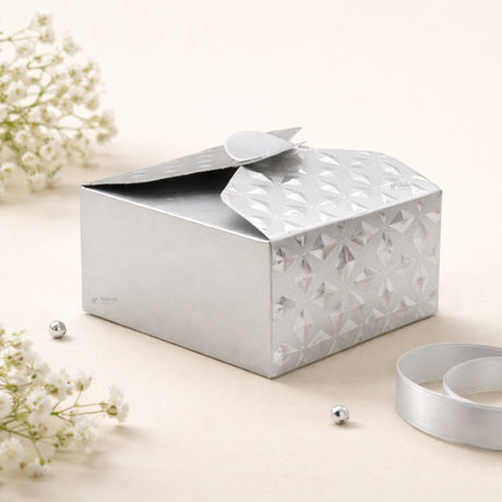 Geometric Flap Goodie Box | Textured Gift Packaging Box | Gold & Silver Available | Pack of 10
