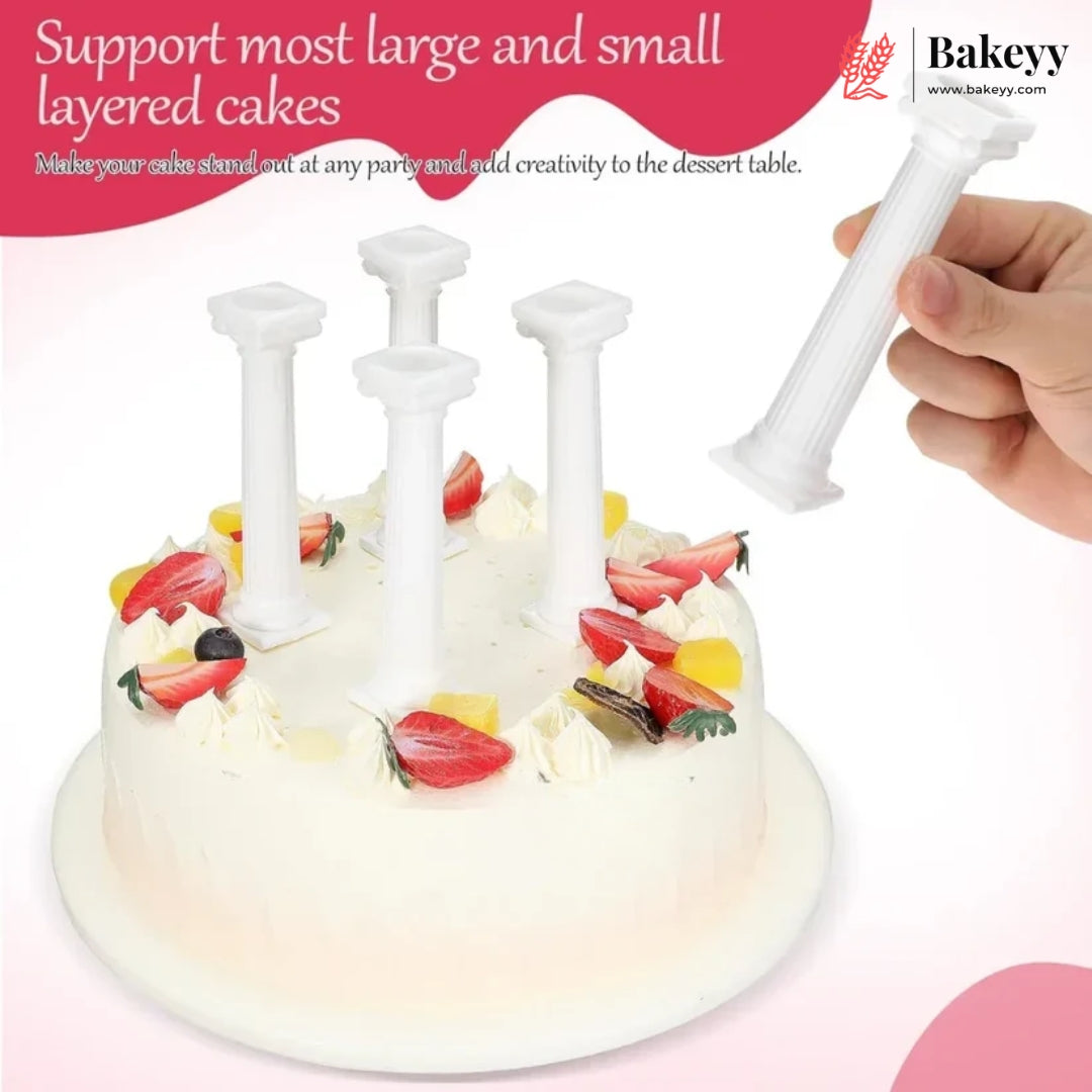 Cake Supporting Pillars | Roman Column Cake Stand Supports | Pillar Dowel Rods | Pack of 4