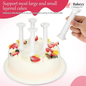 Cake Supporting Pillars | Roman Column Cake Stand Supports | Pillar Dowel Rods | Pack of 4