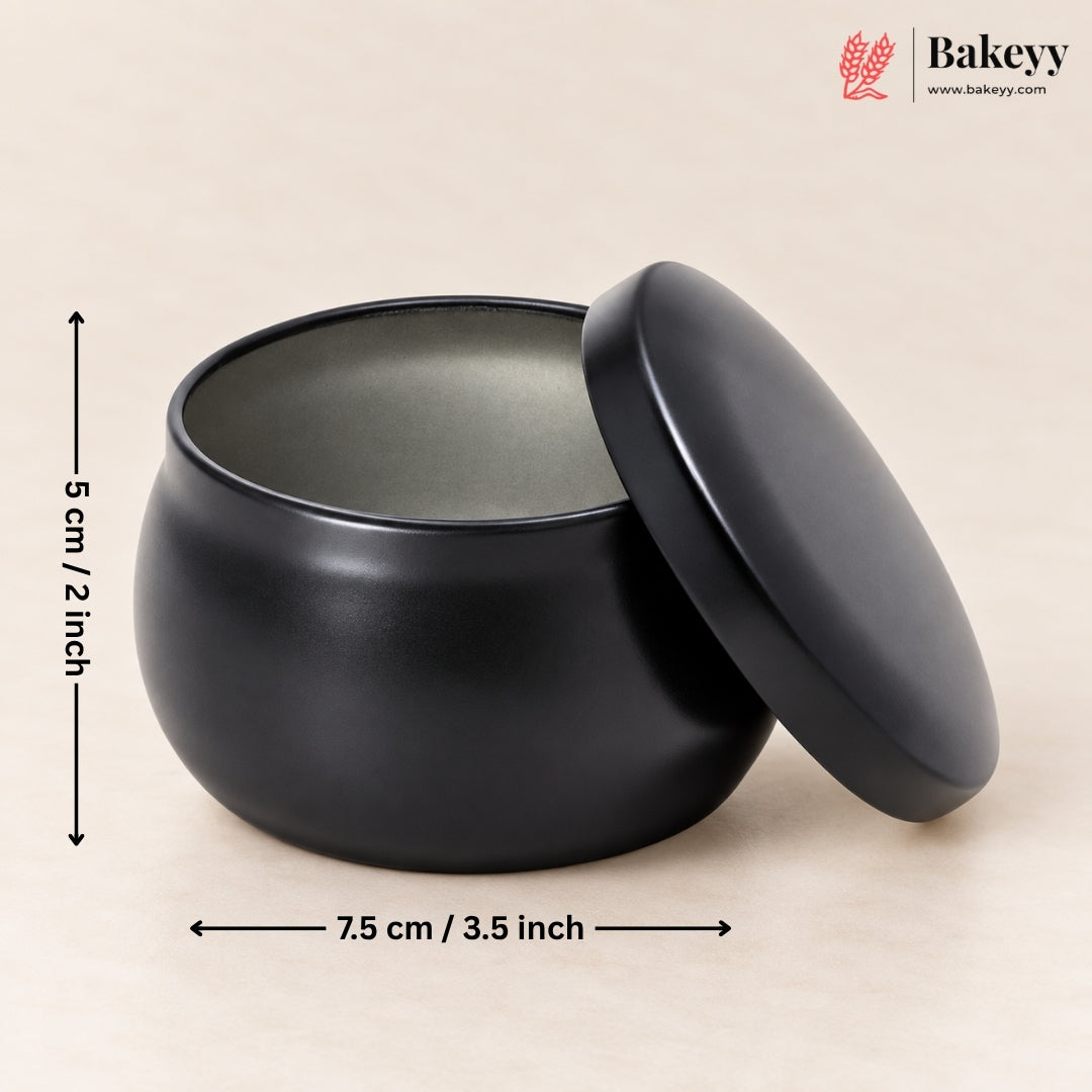 Faded Black Matka Candle Tin Box | Empty Decorative Tin Box | Chocolate Box | Candy Box | Gift Box | Pack Of 12
