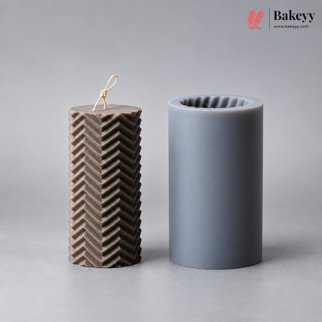 3D Cylinder Stripe Wave Candle Mold Silicone Clay Soap Mould | Cake Mould Fondant Decorating Cake