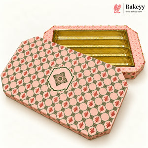 Embossed Printed Sweet Box with Golden Cavity | 4 Designs | Pack of 1