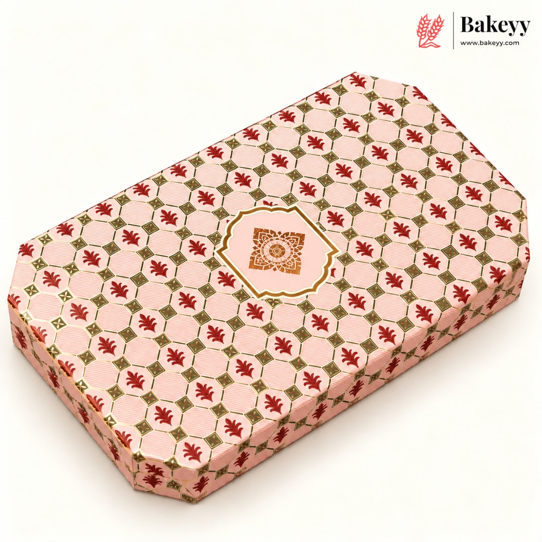 Embossed Printed Sweet Box with Golden Cavity | 4 Designs | Pack of 1