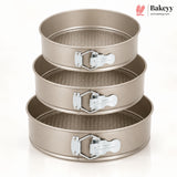 Premium Springform Cake Pan Set - 3 Pieces (Non-Stick, Leak-Proof)