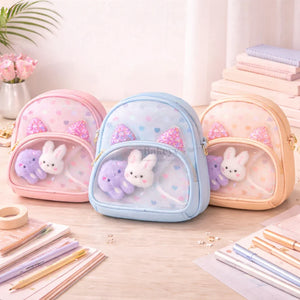 Girls_Mini_Crossbody_Backpack_with_Bunny_Charm_Cat_Ear_Glitter_Window_PVC_Pocket_Kids_Bag_10 - Bakeyy.com