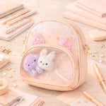 Girls_Mini_Crossbody_Backpack_with_Bunny_Charm_Cat_Ear_Glitter_Window_PVC_Pocket_Kids_Bag_2 - Bakeyy.com