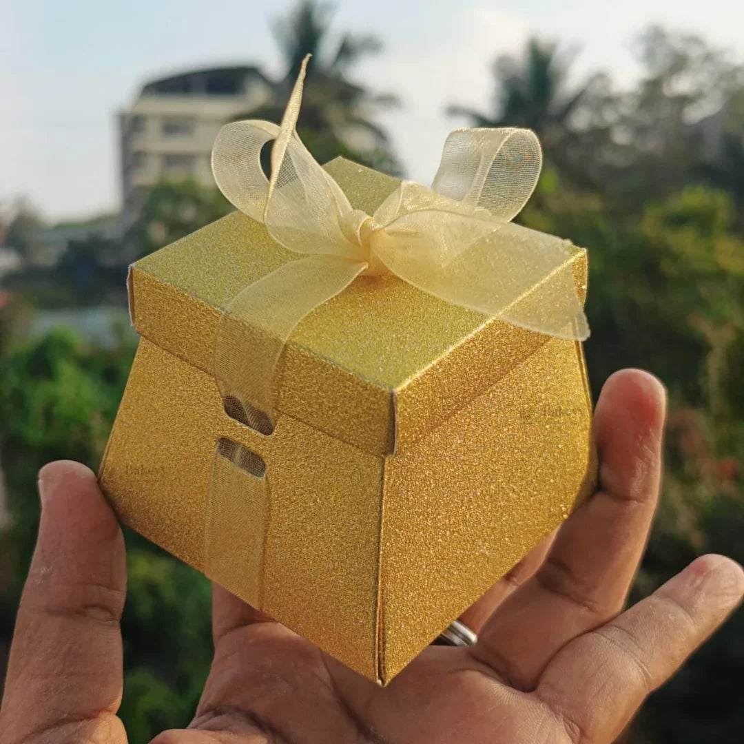 GlitterGoldGiftBoxwithRibbon - Bakeyy.com
