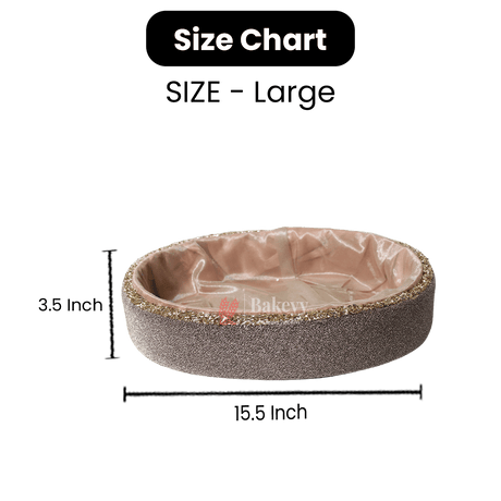 Glitter Oval Velvet Hamper | Deluxe Embellished Gifting Tray - Bakeyy.com - India - Glitter Oval Velvet Hamper | Deluxe Embellished Gifting Tray - Medium