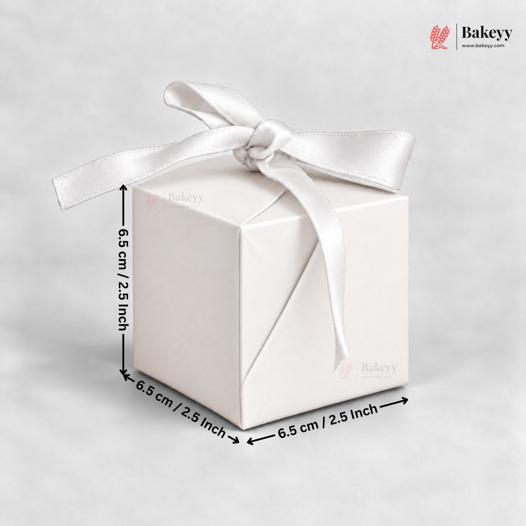 Glitter Cube Ribbon Gift Box | Festive & Diwali Favor Packaging