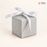 Glitter Cube Ribbon Gift Box | Festive & Diwali Favor Packaging