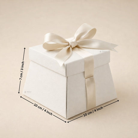 Glitter Gift Box with Ribbon | Trapezoid Premium Favor Box | 3 Colors Available | Pack of 10