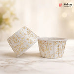 GoldFloralDesignCupcakeLiners - Bakeyy.com