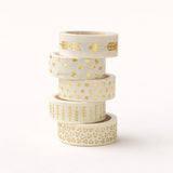 Gold Foil Decorative Washi Tape Set | Cake Decoration | 5 Pieces per Pack | Pack of 1